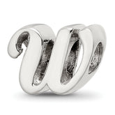 Sterling Silver Reflections Letter W Script Bead